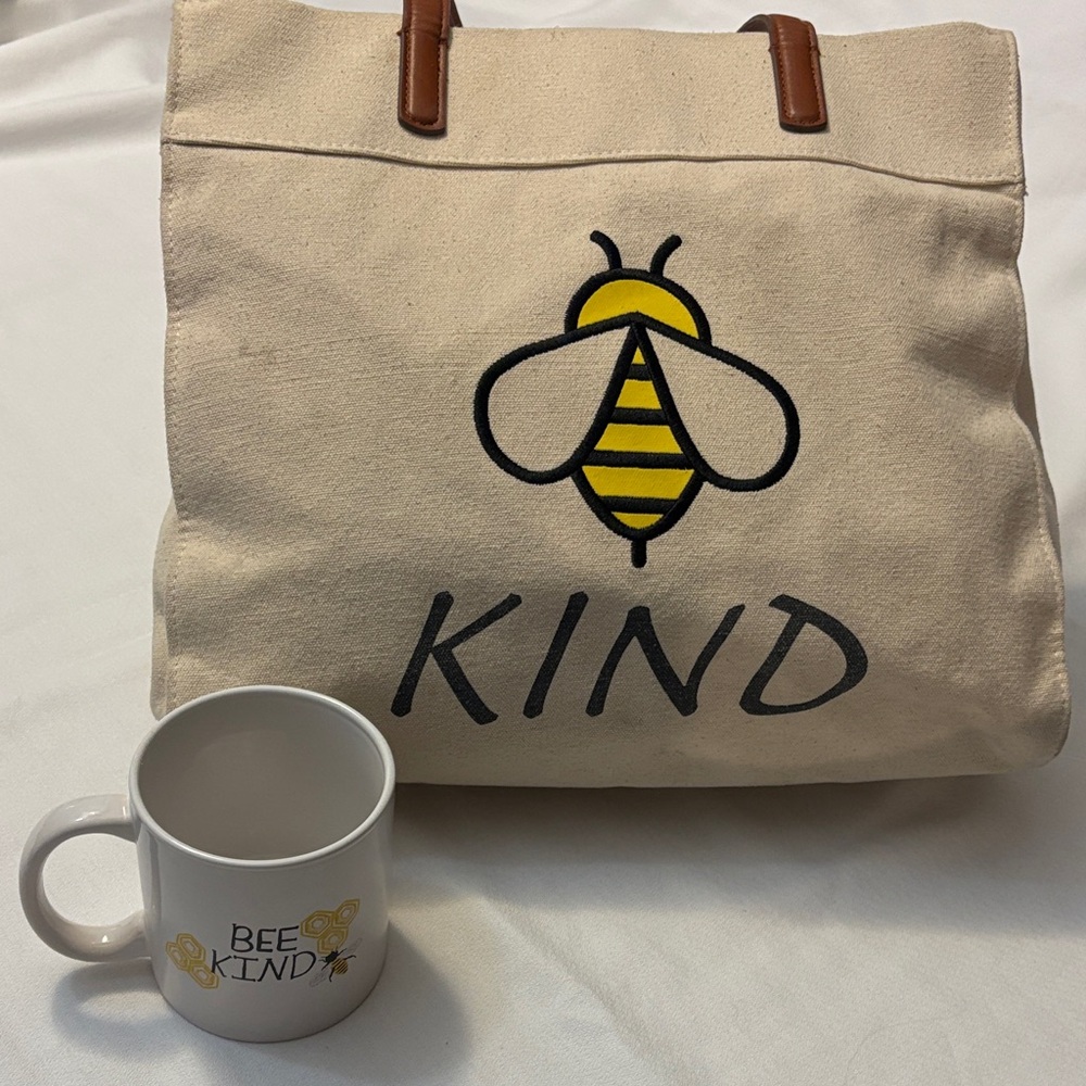 Bee Kind Tote Bag and Mug Set